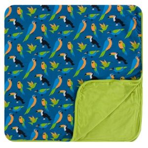 Print Toddler Blanket - Twilight Tropical Birds